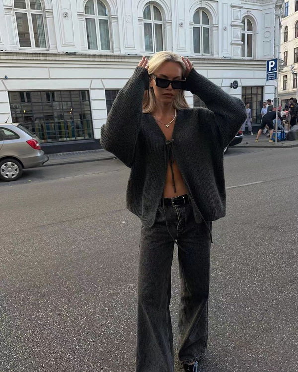 Cardigan Retro de Textura Suave y Estilo Clásico para Mujer