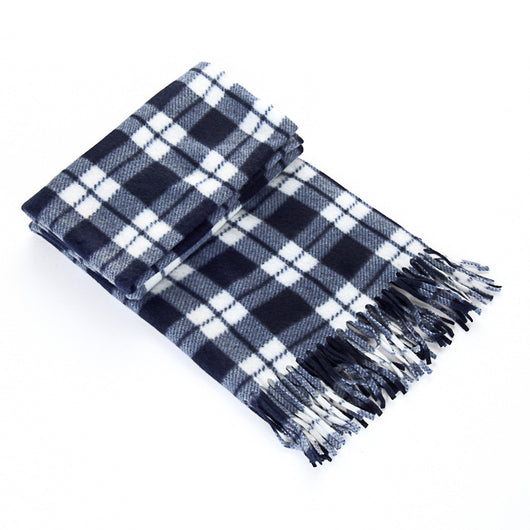 Bufanda Térmica Escocesa Negra y Blanca Talla Grande para Hombre y Mujer - Image 10