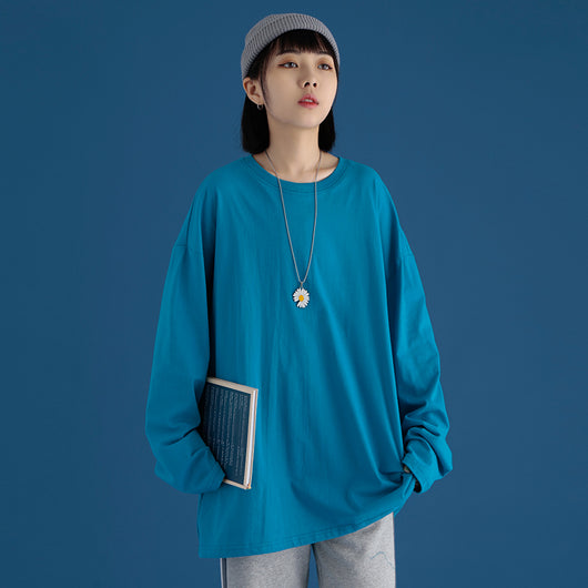 Playera Manga Larga a Juego para Parejas - Colores Sólidos - Image 20