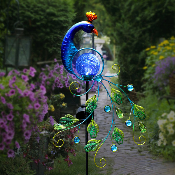 Lámpara Solar Decorativa Pavo Real para Jardín