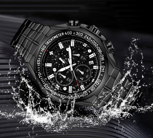 Reloj de Pulsera de Acero con Siete Manecillas Resistente al Agua - Image 7