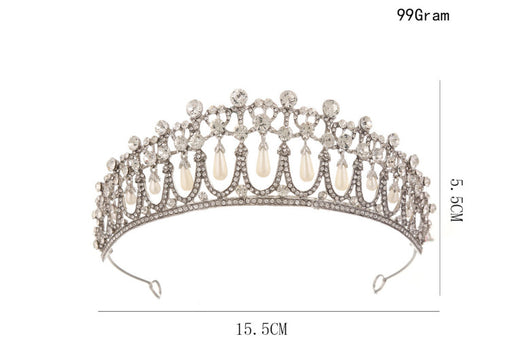 Corona de Perlas y Cristales para Novia - Tiara Elegante con Incrustaciones - Image 5