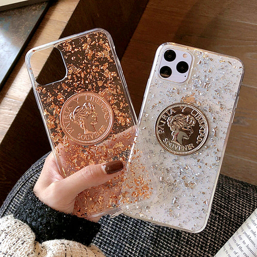 Funda para teléfono con lentejuelas doradas - Image 4