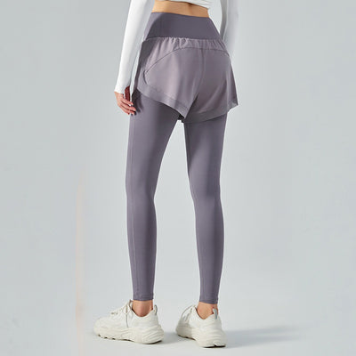 Leggins de Cintura Alta con Efecto Dos Piezas y Malla Antiexposición - Image 4
