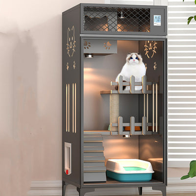 Casa Doble de Madera para Gatos con Diseño Moderno - Image 8