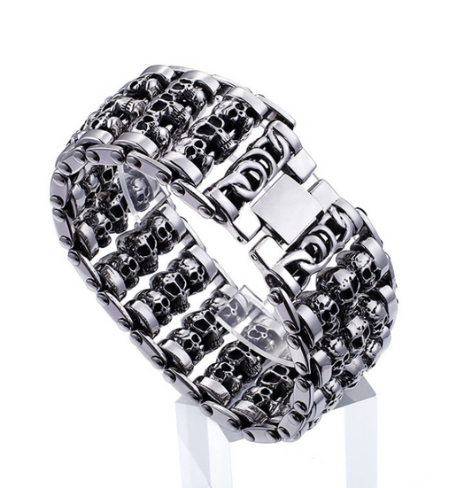 Pulsera de Acero Titanio con Calavera - Image 2