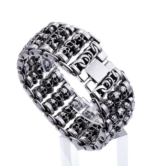 Pulsera de Acero Titanio con Calavera - Image 2