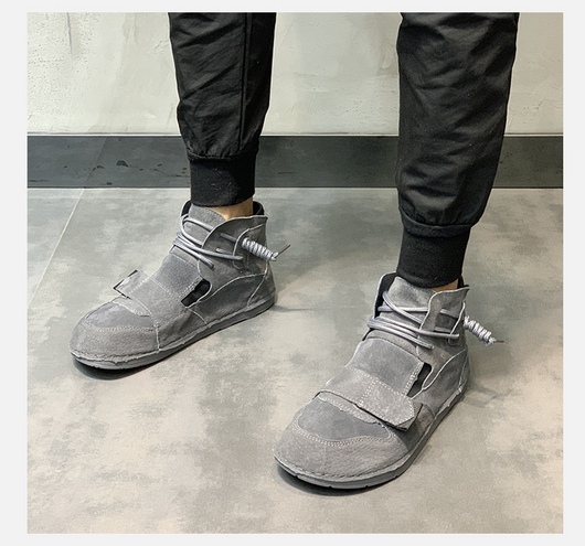 Zapatos Altos de Cuero para Hombre con Cierre Velcro - Estilo Moderno - Image 4