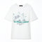 Camiseta Retro Blanca con Estampado para Mujer - Manga Corta Estilo Americano