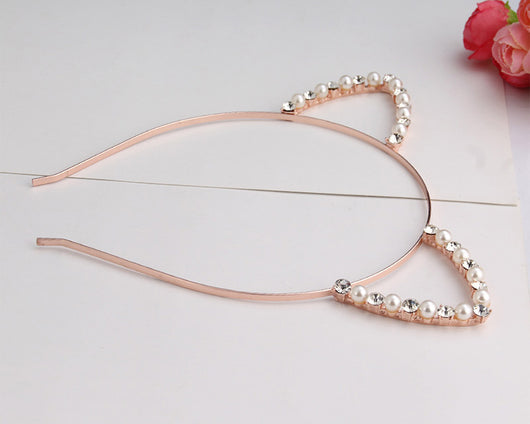 Diadema de Orejas de Gato con Perlas y Diamantes - Image 16