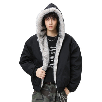 Chaqueta Acolchada de Algodón con Cuello de Forro Polar Retro para Hombre - Image 5