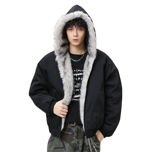 Chaqueta Acolchada de Algodón con Cuello de Forro Polar Retro para Hombre - Image 5
