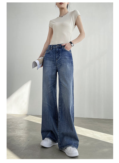 Jeans Azul Claro Cintura Alta Pierna Ancha Mujer Corte Recto - Image 19
