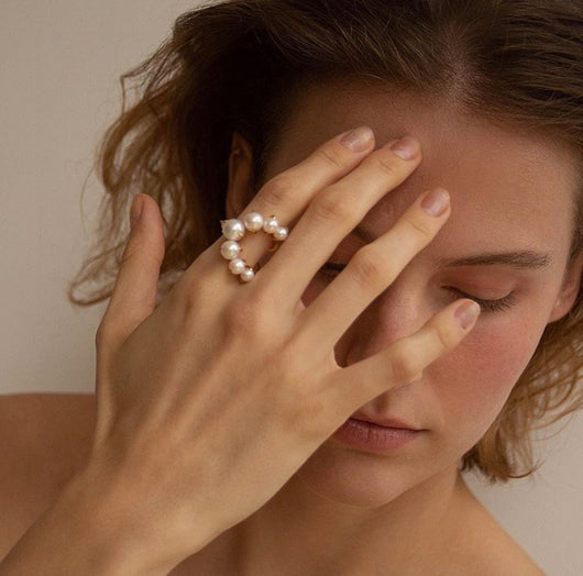 Anillo Creciente de Perlas en Degradé - Image 12