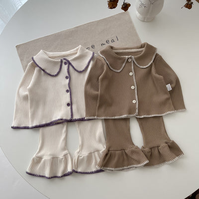 Conjunto de Dos Piezas Cardigan Tejido y Pantalón Acampanado para Bebé - Image 11
