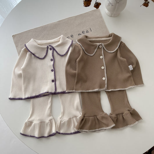 Conjunto de Dos Piezas Cardigan Tejido y Pantalón Acampanado para Bebé - Image 11