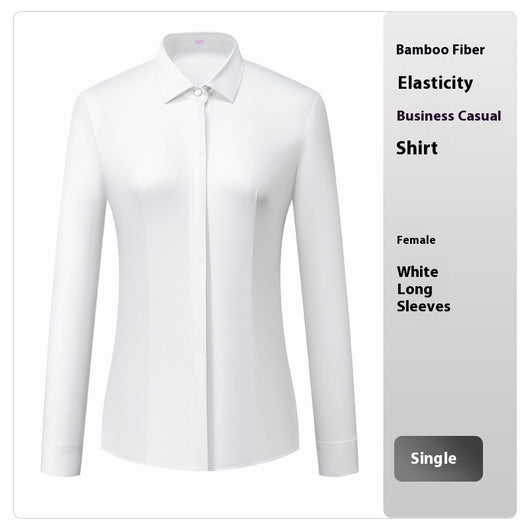 Camisa Profesional de Fibra de Bambú Blanca para Hombre - Image 3