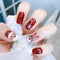 Uñas Navideñas Desmontables con Reno y Copos de Nieve