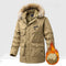 Parka de Invierno para Hombre Acolchada con Capucha y Cuello de Piel