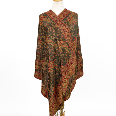 Bufanda Jacquard de Cachemira Suave con Borlas de Cashew - Image 28