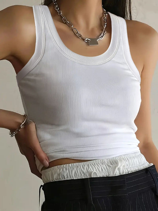 Blusa sin Mangas Cuello Redondo Versátil para Mujer - Image 18