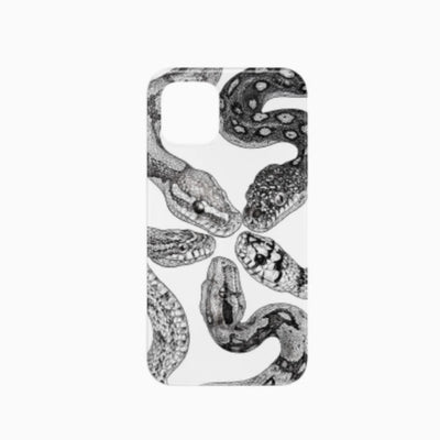 Funda Retro de Pitón en Blanco y Negro para Teléfono - Image 10