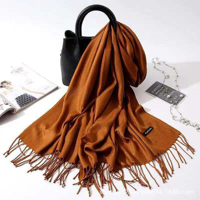 Bufanda de Imitación Cashmere para Mujer - Chal Versátil Cálido con Flecos - Image 28