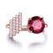 Adjustable Ring With Blue Topaz Gemstone Red Adjustable opening