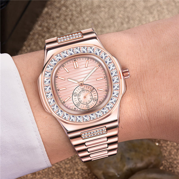 Reloj de Hombre con Banda Aleación y Diamantes - Regalo Elegante