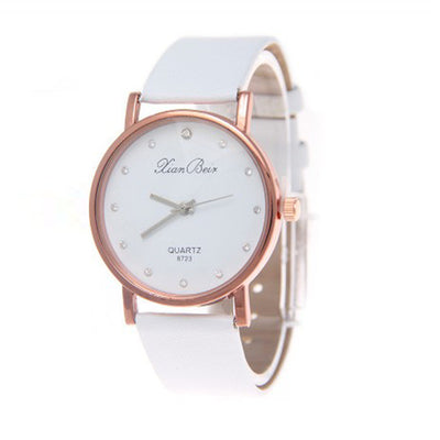 Reloj Pulsera Lujo en Oro Rosado con Correa de Cuero y Diamantes - Image 5
