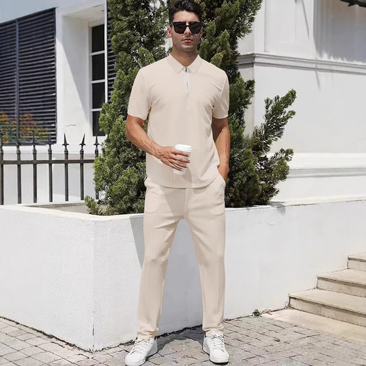 Conjunto Ligero de Verano: Pantalón con Cierre y Blusa de Manga Corta