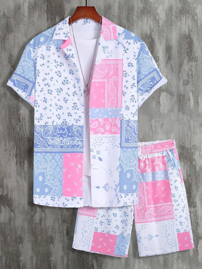Conjunto Retro 2 Piezas: Playera y Shorts Estampado 3D Contraste - Image 6