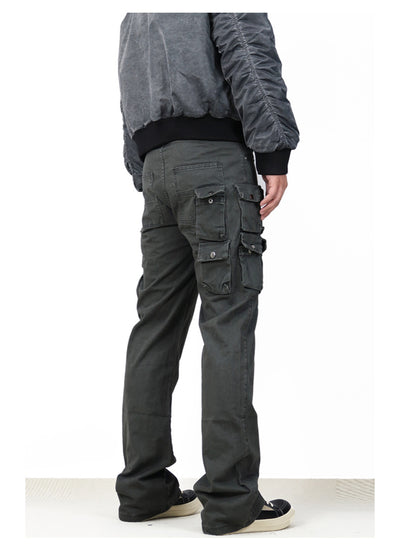 Pantalón de Trabajo Versátil con Múltiples Bolsillos y Corte Acampanado - Image 20