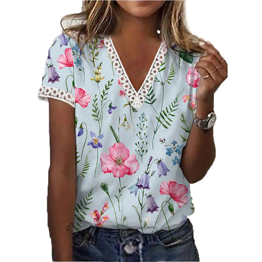 Camiseta Estampada Cuello V Manga Corta - Image 5