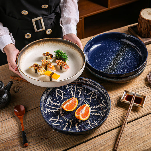 Plato Hondo Japonés de Cerámica Grande - Diseño Redondo Creativo - Image 11