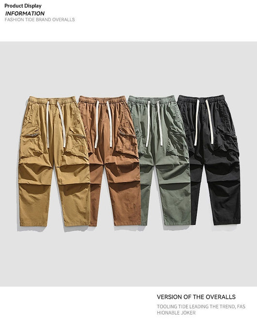 Pantalones Sueltos Retro de Pierna Ancha para Hombre - Image 15