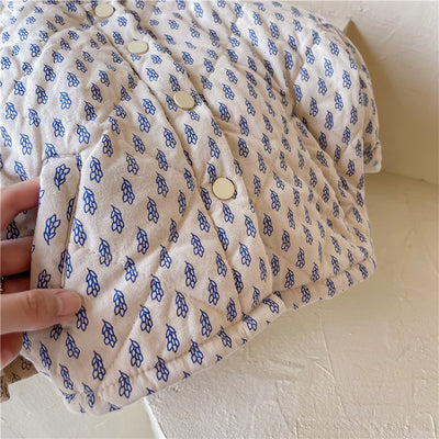 Abrigo Acolchado de Algodón para Niñas con Diseño de Hojas - Image 17