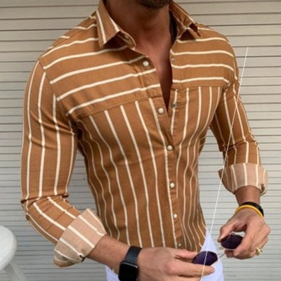 Camisa Slim Fit Elegante de Manga Larga para Hombre