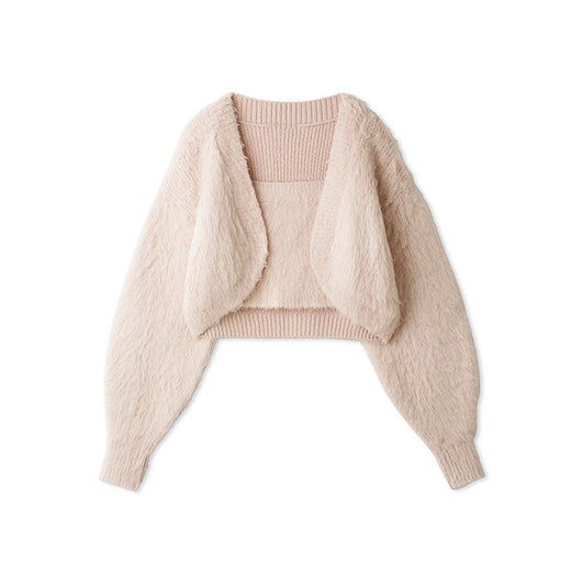 Conjunto de Dos Piezas: Cardigan Corto Tejido con Tirantes Versátil para Otoño e Invierno - Image 10