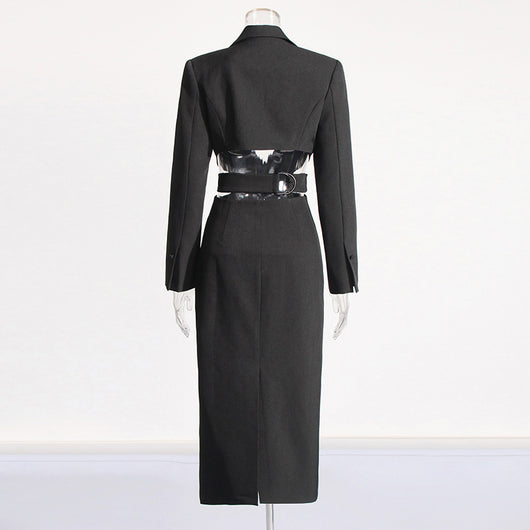 Blazer Elegante con Diseño Midriff para Mujer - Traje Ejecutivo Otoño - Image 4