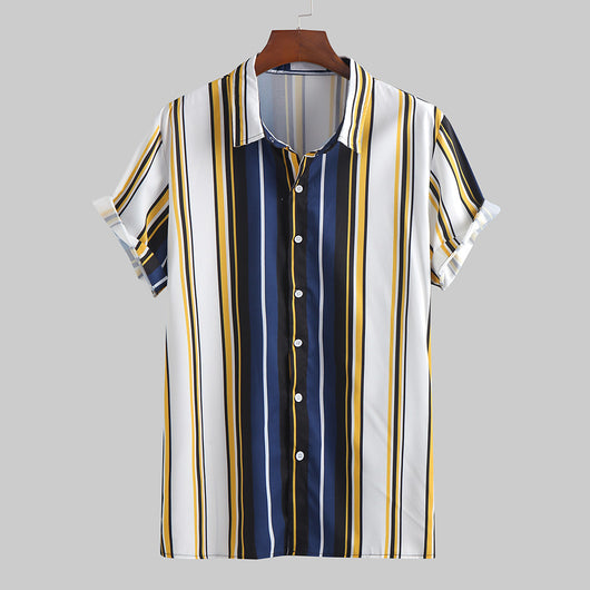 Camisa Casual Estampada con Solapa de Manga Corta - Image 6