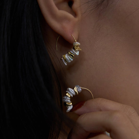 Aretes de Perla Barroca Natural Vintage