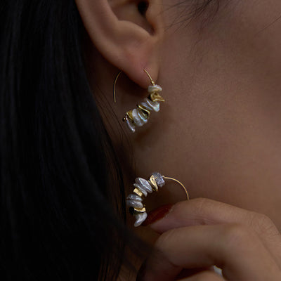 Aretes de Perla Barroca Natural Vintage
