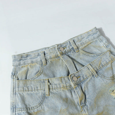 Pantalones Cortos Denim Estampado Holgados para Hombre - Image 12