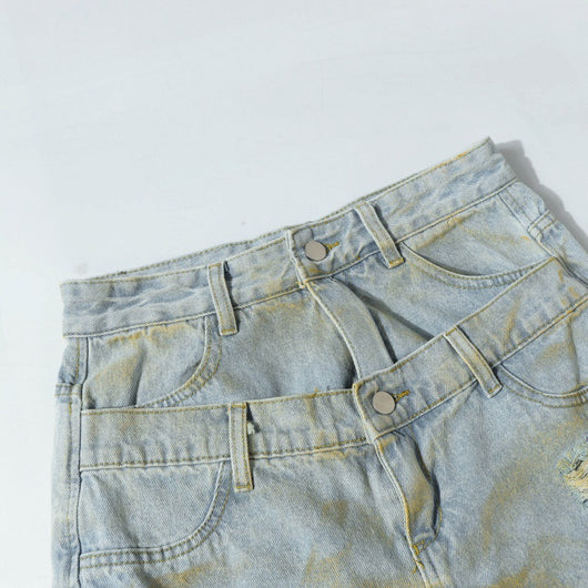 Pantalones Cortos Denim Estampado Holgados para Hombre - Image 12