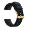 Silicone Double Layer Color Strap Stainless Steel Comfortable Waterproof Black Gold buckle 20mm