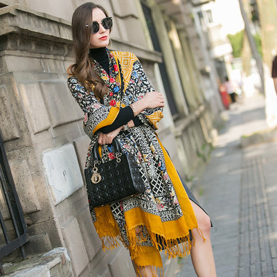 Suéter Oversized de Cachemira a Cuadros Lujo Invierno para Mujer - Image 5