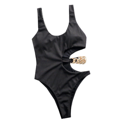 Traje de Baño Entero Liso para Mujer - Diseño Clásico de Playa - Image 10