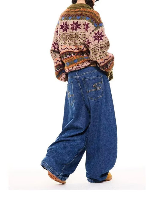 Pantalones Vaqueros Retro de Cintura Alta Recta y Pierna Ancha para Hombre - Image 12