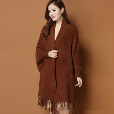 Chal Grueso de Invierno con Mangas de Visón Sintético - Bufanda Clásica para Mujer - Image 10